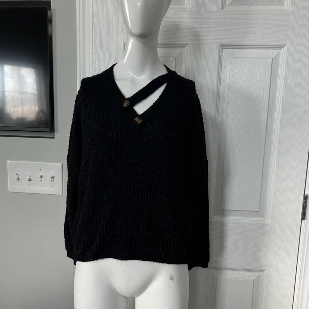 Black V-Neck Sweater